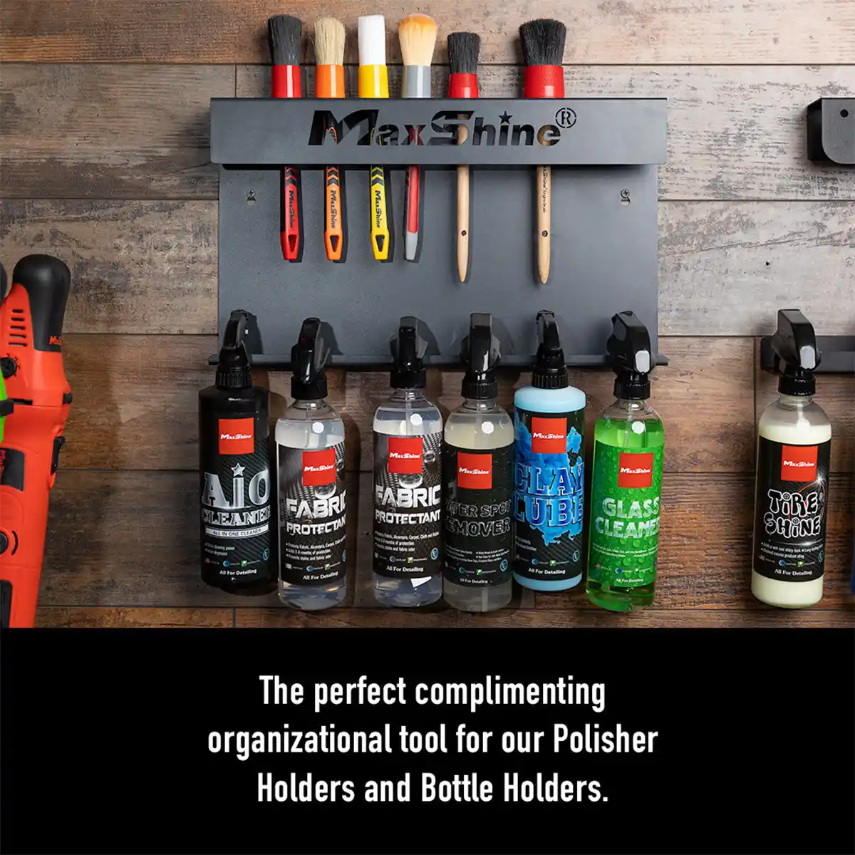 Brush and Trigger Bottle Holder – Wall-Mounted Organizer for Detailing Tools